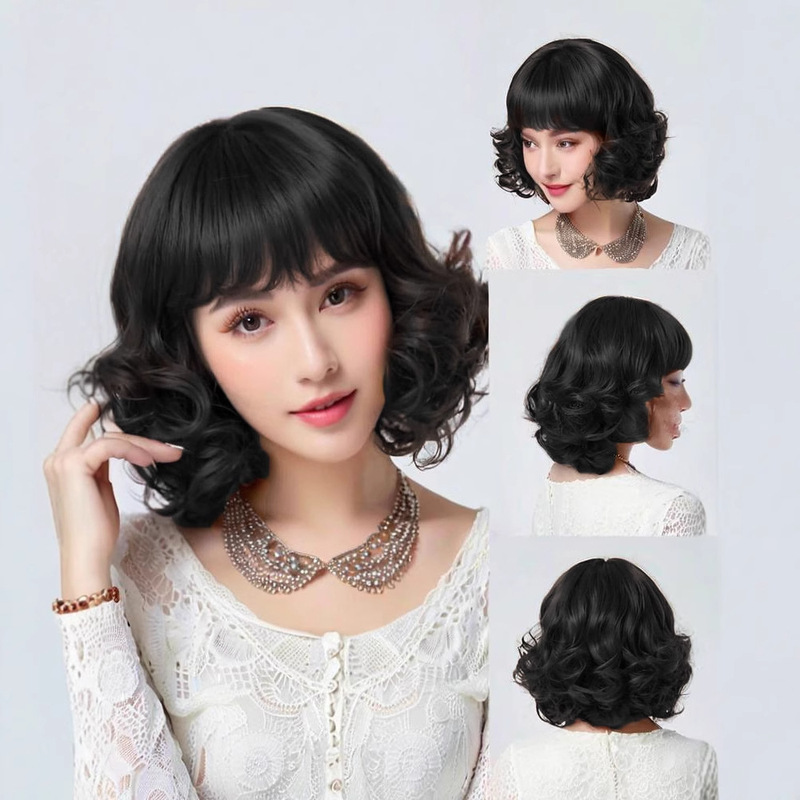 Amazon foreign trade factory wholesale short curly hair wig mother headgear supply is stable and available for in stock