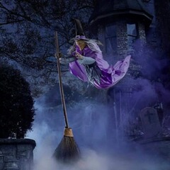 Halloween PropsガーデンFlying Witch万聖装飾ガーデンは魔女を空にします。