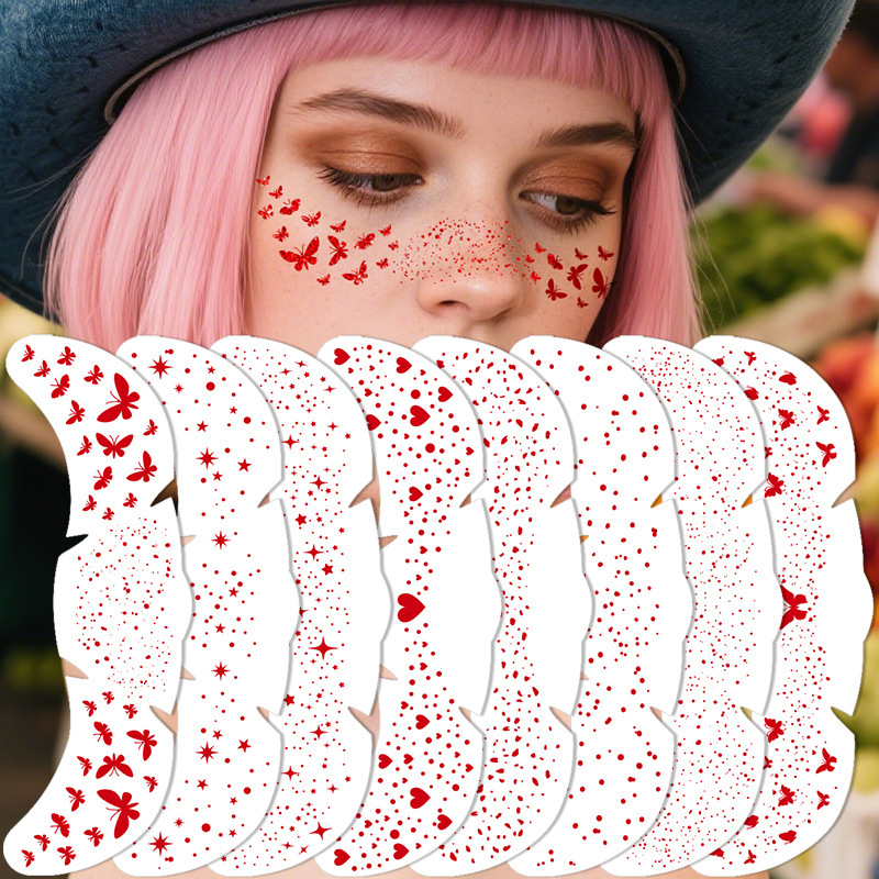 Cross-border foreign trade new makeup stickers European and American face stickers waterproof sweat-proof bronzing rose red freckle stickers temporary tattoo stickers