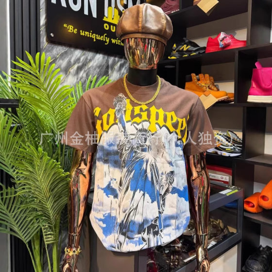Men t-shirt wholesalena tees wholesale men's t-shirt short sleeve wide cartoon pattern Cotto
