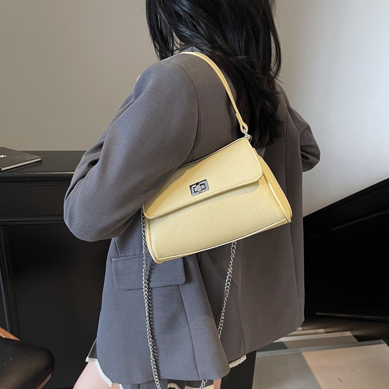 Bolso de textura transfronteriza 2025 verano nuevo bolso femenino simple patrón de lichi bolso de hombro cadena de moda bolso de mensajero