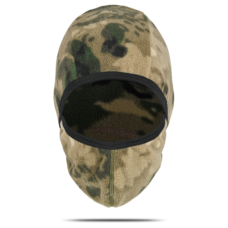 Amazon ciclismo sombrero de vello, máscara multifuncional, sombrero de vello de camuflaje caliente, invierno grueso