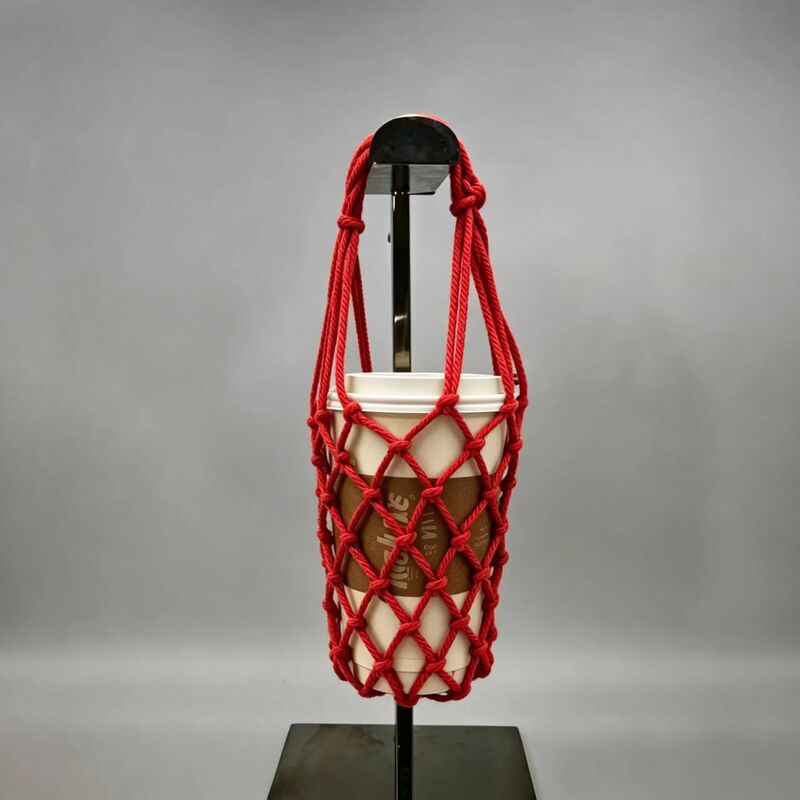 Cross-Border Water Bottle Mesh Bag Cup Cover, Hand-Woven Outdoor Leisure Hand-Held Water Bottle Mesh Bag, Retro Internet Celebrity Cup Cover Cross-Border Water Bottle Mesh Bag Cup Cover, Hand-Woven Outdoor Leisure Hand-Held Water Bottle Mesh Bag, Retro Internet Celebrity Cup Cover