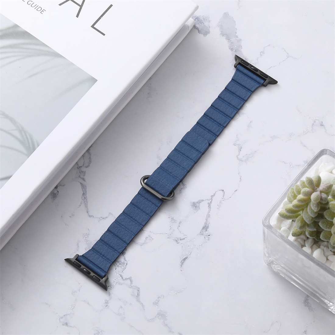 25g Weight Apple Smart Watch Magnetic Strap Classification Microfiber Leather Material Solid Color Pattern Casual, Fashion style Style Casual Fashion Style Solid Color Apple Smart Watch Magnetic Strap 3