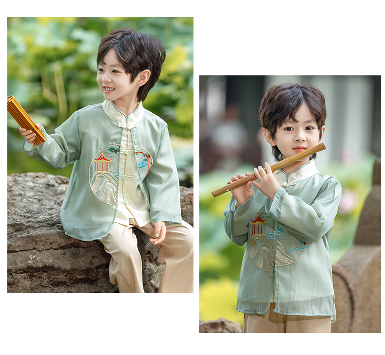 Children's Hanfu boys' high-end Chinese clothing 2024 new spring Chinese style boys' Tang suit ancient costume performance clothing