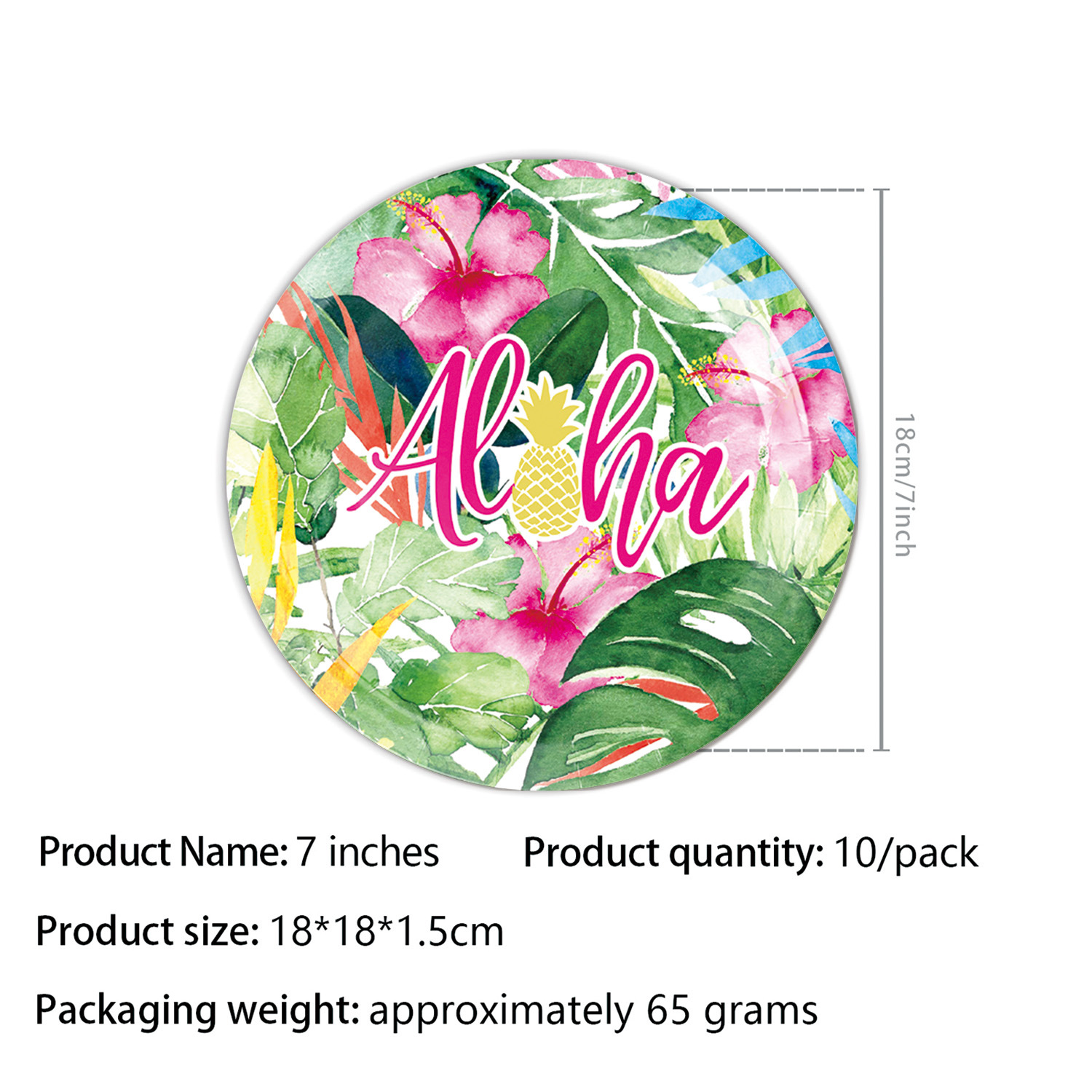 Verano tema hawaiano flamenco piña fiesta vajilla desechable bandeja de papel taza de papel bandera suministros de mantel