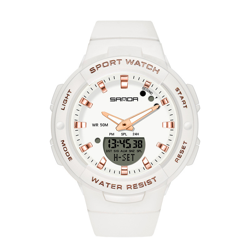 SANDA 6009 cronometraje electrónico de doble pantalla reloj deportivo reloj de alarma de comercio electrónico de una sola pieza reloj deportivo de generación