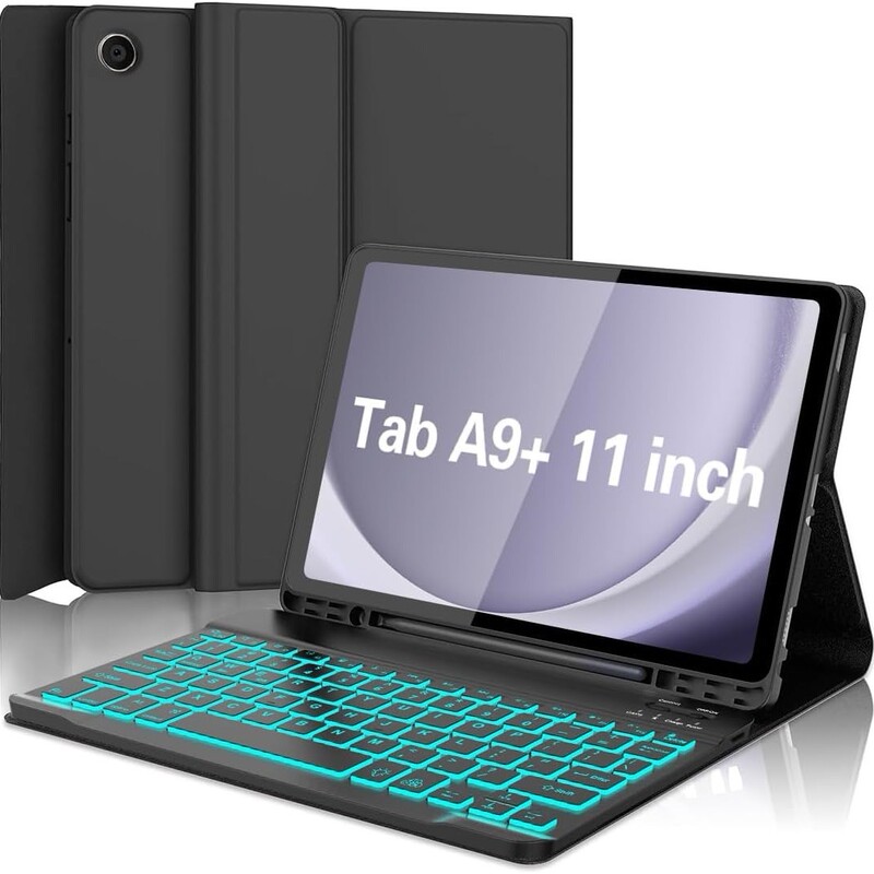 Samsung S10Fe Tablet Protective Case A9Plus Keyboard Leather Case S11 Magnetic Pen Slot Seven-Color Backlight A11 Applicable