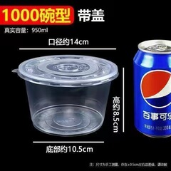 一次性碗打包餐盒塑料碗冰粉专用碗商用圆形小汤碗筷餐具饭盒加厚