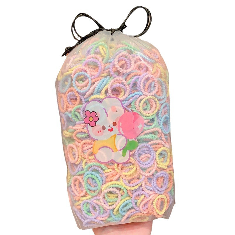 600 piezas de la banda de goma elástica para niños no lastiman el cabello del bebé lazo del pelo del pulgar banda de pelo niña cuerda de pelo