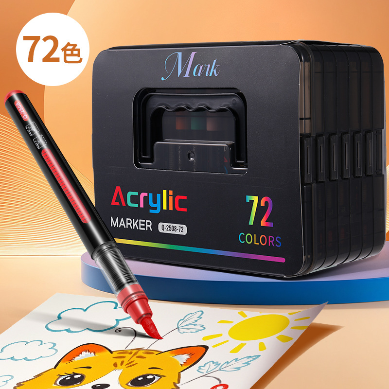 Pequeña caja negra tipo líquido directo acrílico marcador de lápiz para estudiantes de pintura de acuarela especial lápiz de graffiti de color blando