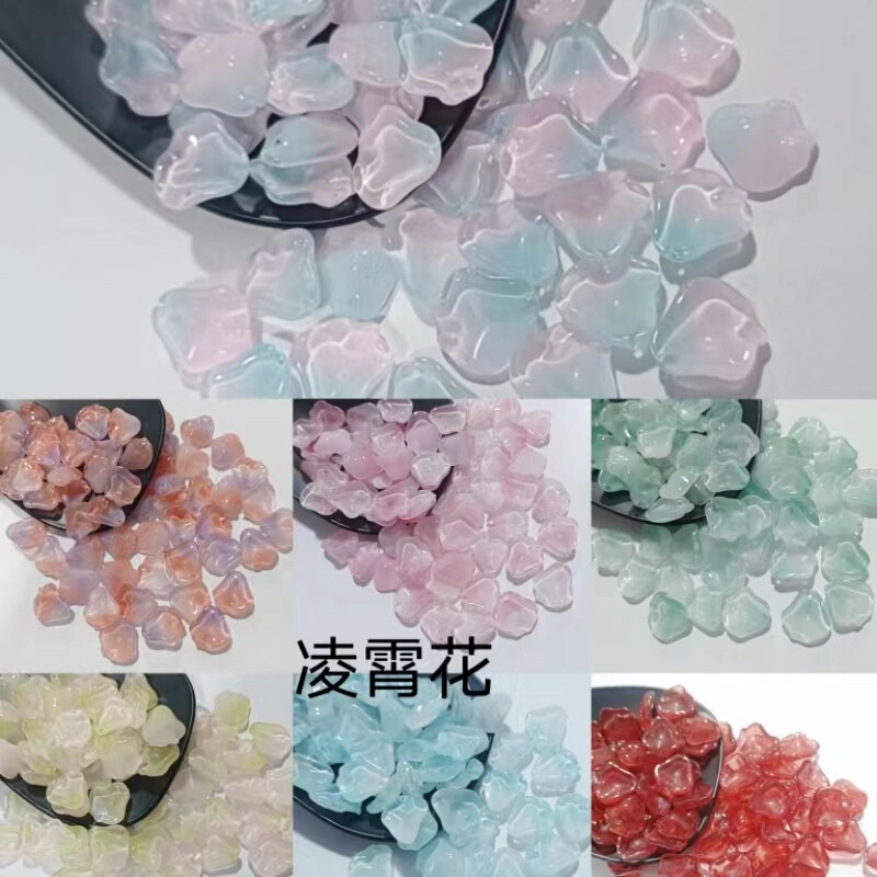 Hope letter trumpet creeper glass petals diy material antique hairpin accessories headdress accessories bead material