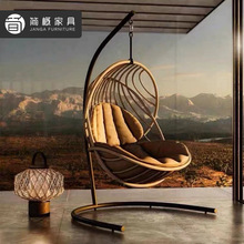 户外别墅庭院秋千酒店阳台藤编吊篮摇椅民宿鸟巢悬挂沙发吊椅