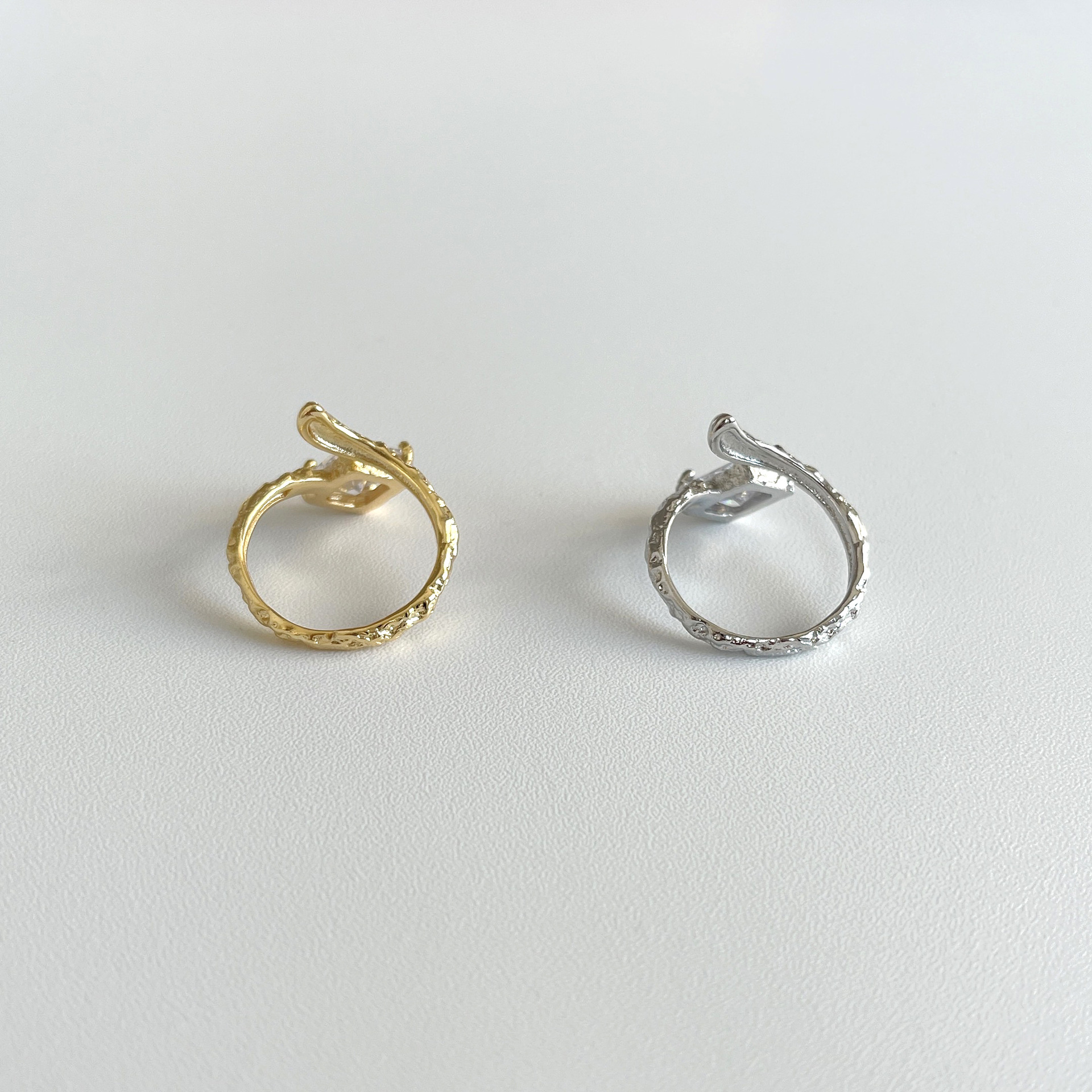 Fashion Square Copper Plating Inlay Artificial Diamond Open Ring 1 Piece