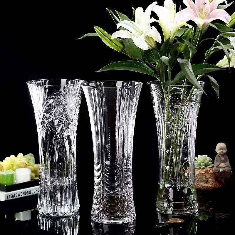 [29 High] Extra Large Glass Vase Transparent Water-Raised Rich Bamboo Living Room Home Dried Vase Decorative Ornaments