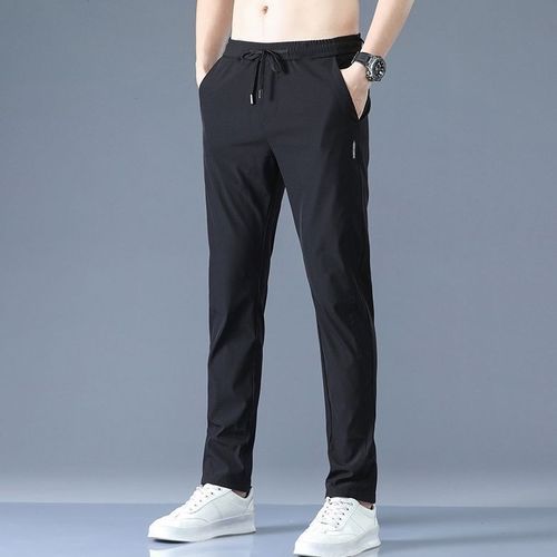 Classic minimalist solid color versatile casual business long pants for men, summer thin breathable stylish comfortable casual pants