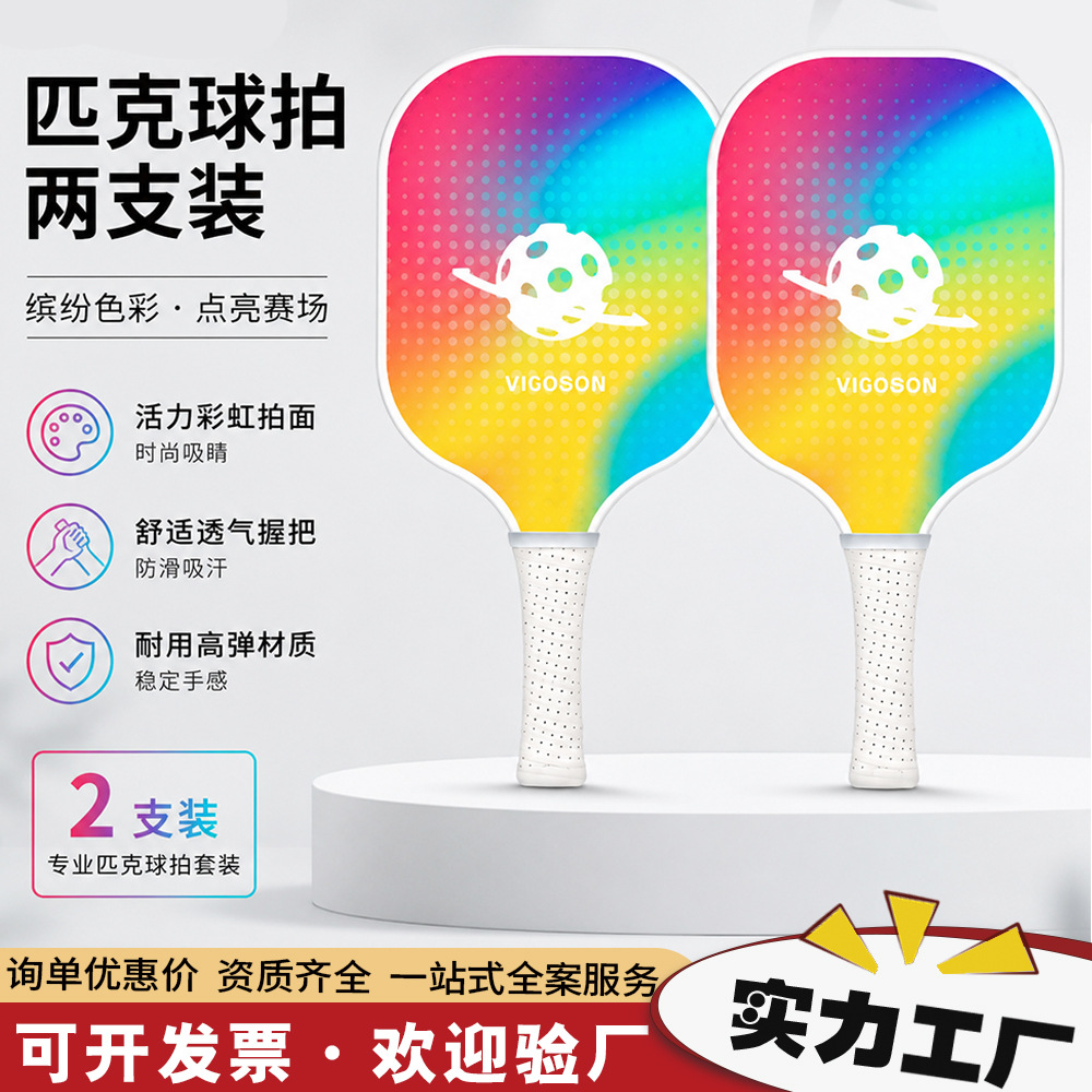 Pickleball racket set of 2, made of fiberglass, for adult leisure sports training, factory stock wholesale