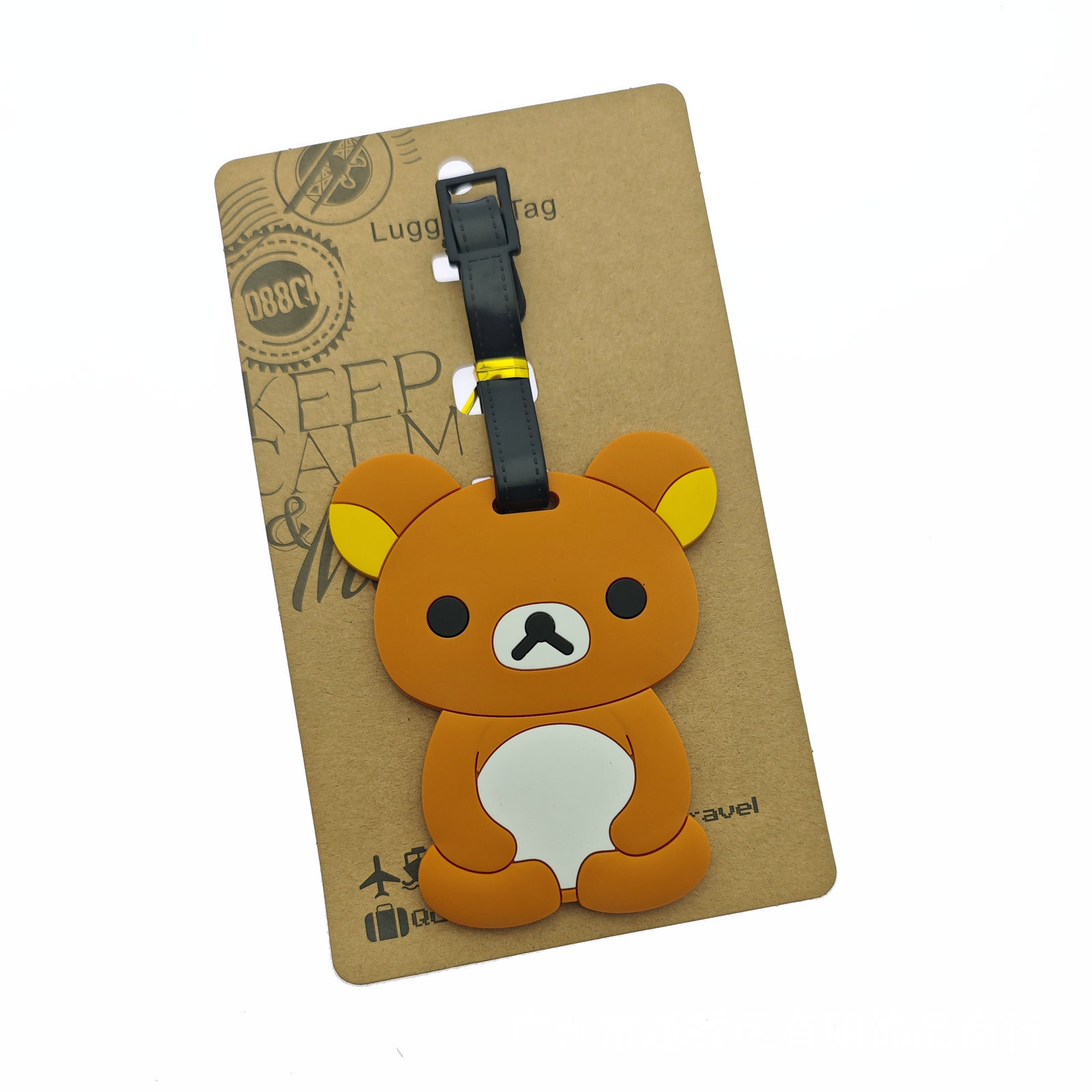 Creativo lindo oso negro y blanco fácil oso tarjeta de embarque de silicona maleta de viaje colgante de remolque tarjeta