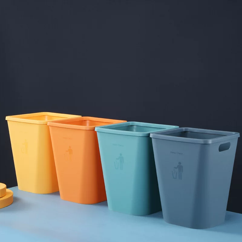 Big plastic capacious garbage can for living room, simple and elegant design