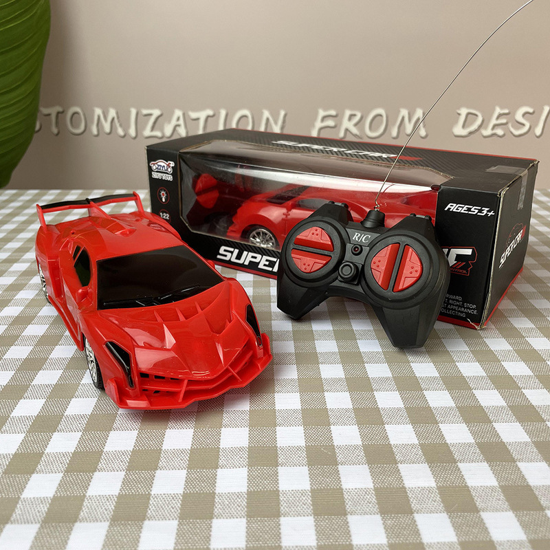 Supercar Poison Model Wireless Four-Channel Remote Control Car with Light Kidsren's Plastic Toy Car Boxed