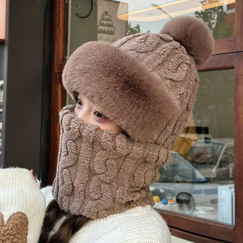 Pullover Hat and Neck Warmer Combo for Women, 2025 New Winter Versatile Windproof Neck Protector for Electric Bike Riding, Keeps Warm