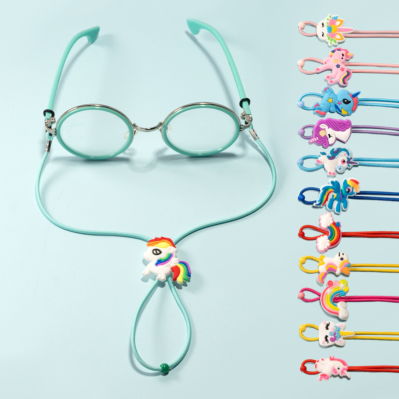Glasses Anti-Falling Artifact Lanyard Kidsren's Anti-Falling Anti-Slip Rope Cross-Border E-Commerce Unicorn Eye Rope Cartoon