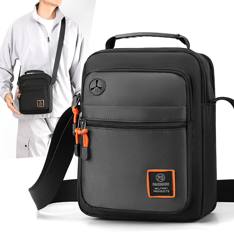 Men's Minimalist Trendy Crossbody Bag Oxford Cloth Large Capacity Waterproof Durable Shoulder Bag for Travel and Outings