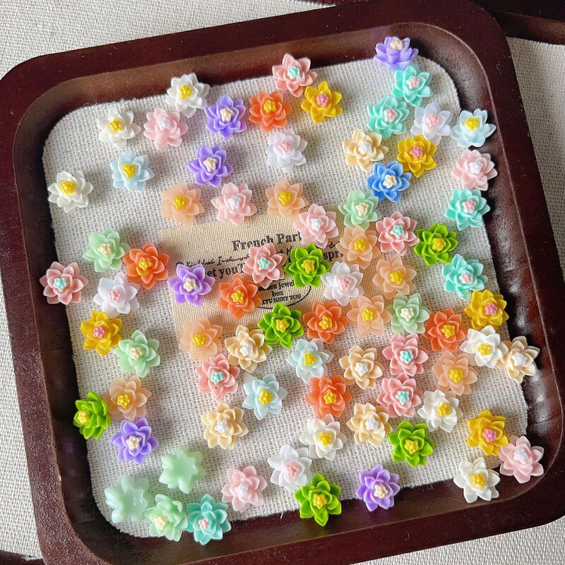 Foreign Trade Snow Lotus Nail Art Accessories 10mm Colorful Flowers Handmade Creative DIY Phone Case Hair Accessories Bracelet Materials Foreign Trade Snow Lotus Nail Art Accessories 10mm Colorful Flowers Handmade Creative DIY Phone Case Hair Accessories Bracelet Materials