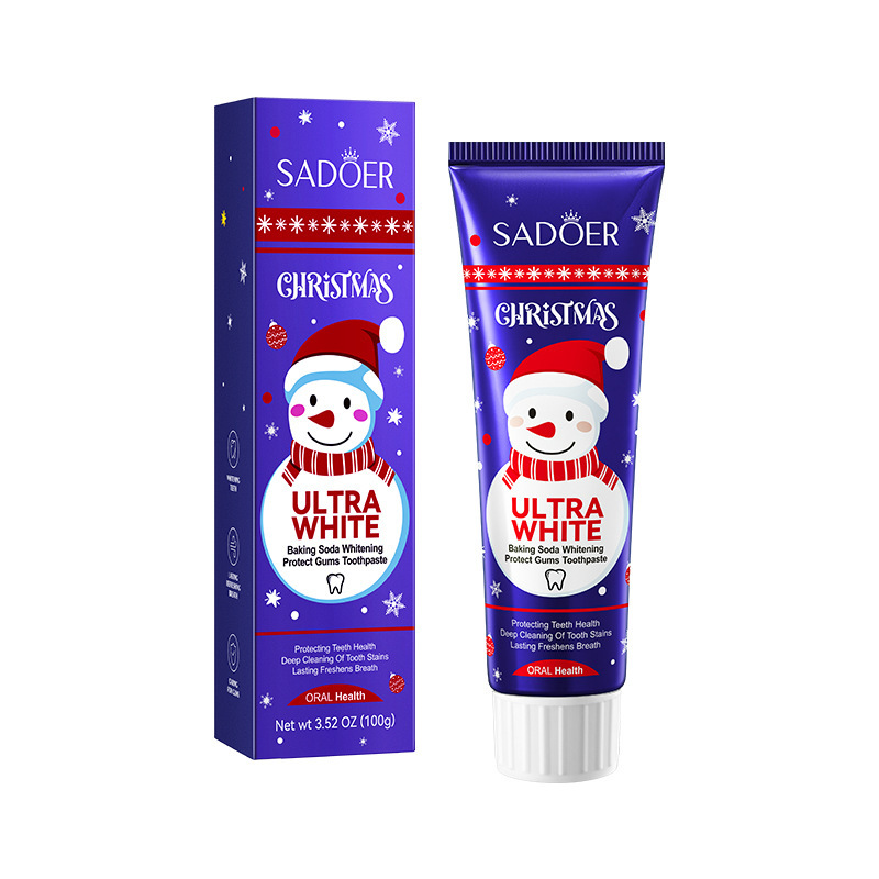 Inglés completo SADOER Navidad bicarbonato de sodio blanqueador, pasta de dientes, dientes limpios y frescos, comercio exterior transfronterizo image 6