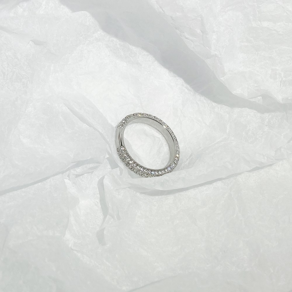 Simple Style Circle Silver Plating Zircon Rings 1 Piece