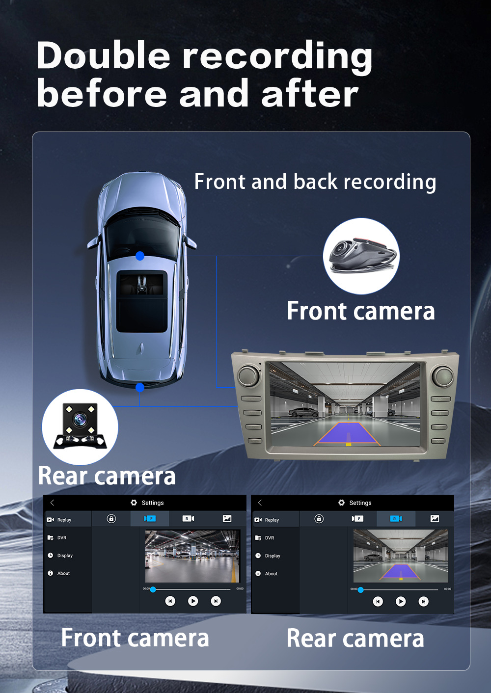 Suitable for Toyota Camry Car Central Control Large Screen Android Navigation Reversing Image Bluetooth Radio