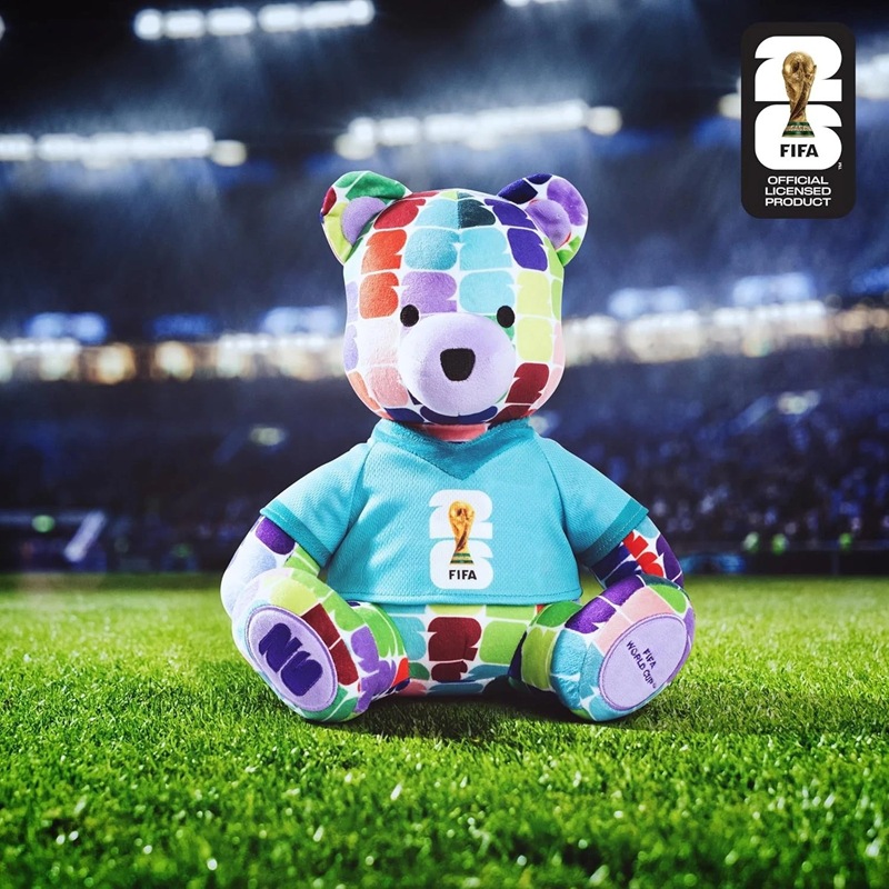 跨境新品2026年FIFA世界杯10英寸彩色泰迪熊毛绒玩具玩偶公仔