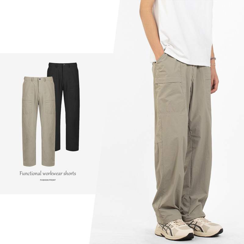 Jmwh Outdoor Loose Versatile Breathable Cool Thin Sports Casual Pants American Workwear Men's Straight Long Pants