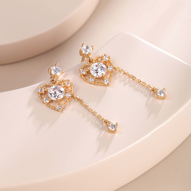 Pendientes asimétricos largos de borla – estilo coreano retro, joyería elegante para mujer