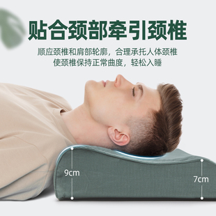 ✅ 45*28 Thai Natural Latex Pillow Single Non-Military Green Pillowcase Neck Pillow Male Dormitory Hard Pillow