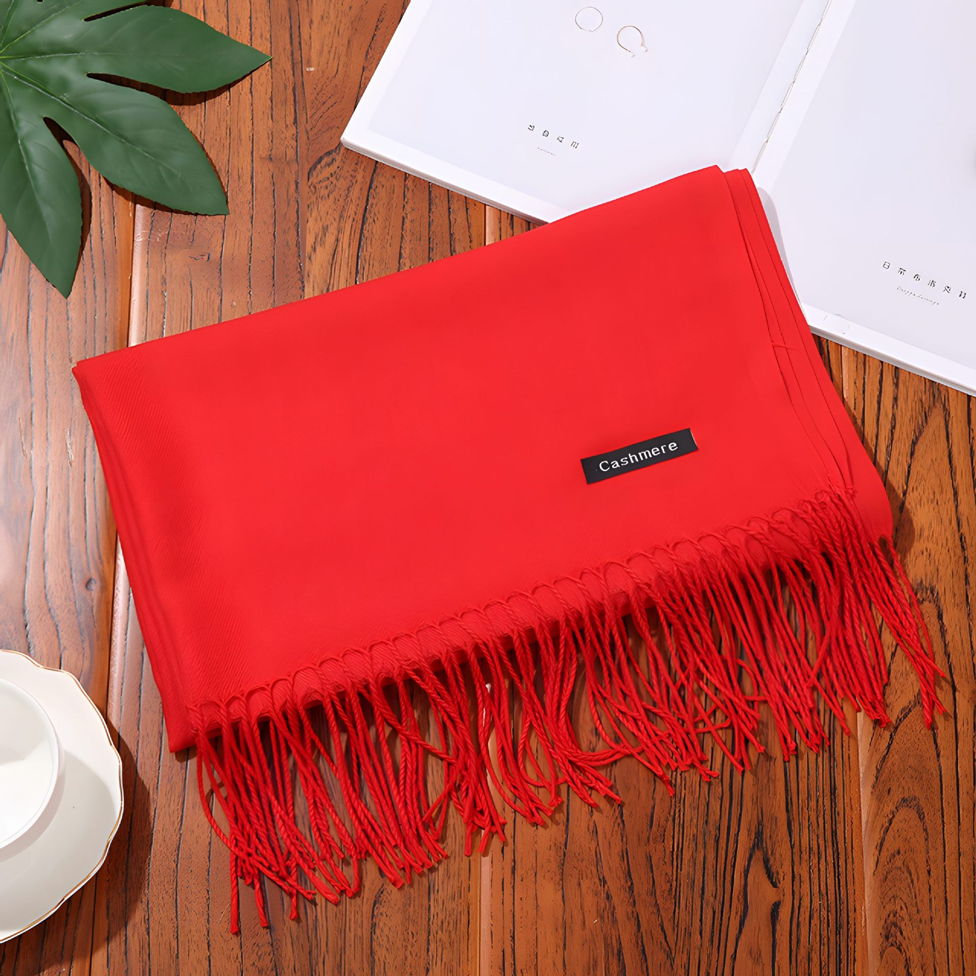 Solid scarf made of faux fur
