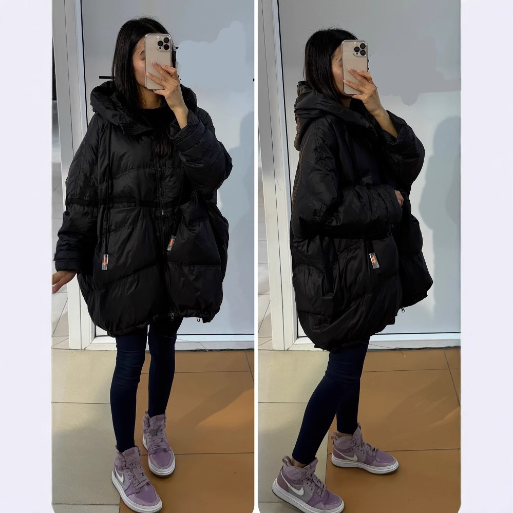 2024 nuevo invierno europeo y americano Amazon transfronterizo explosión de ropa de mujer de color sólido e informal viento suelto abrigo de algodón grande