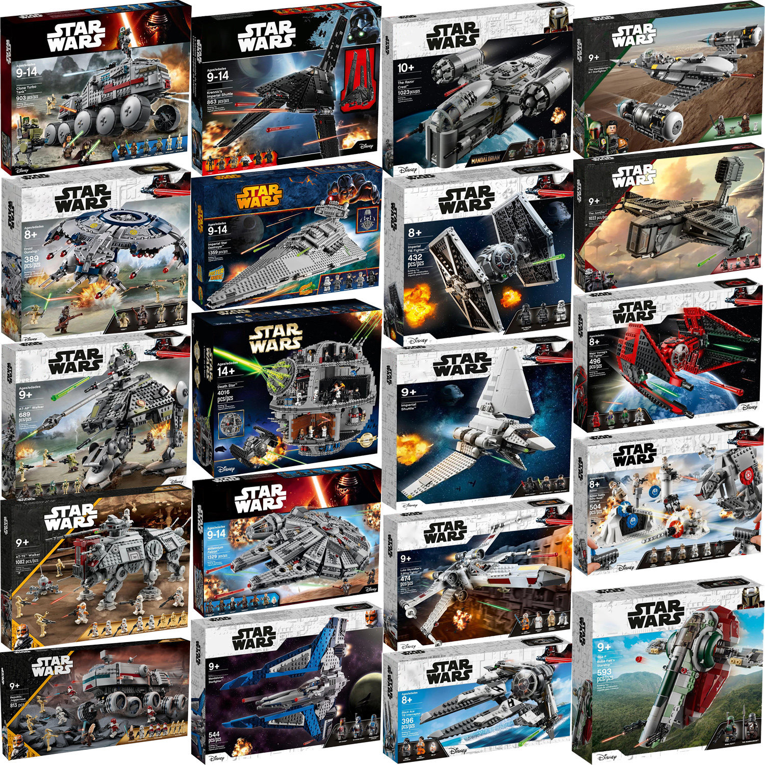 Starship Transport Walker Shuttle Spacecraft Star Cruiser Wing Fighter Gunship Star Destroyer Helmet Building Blocks