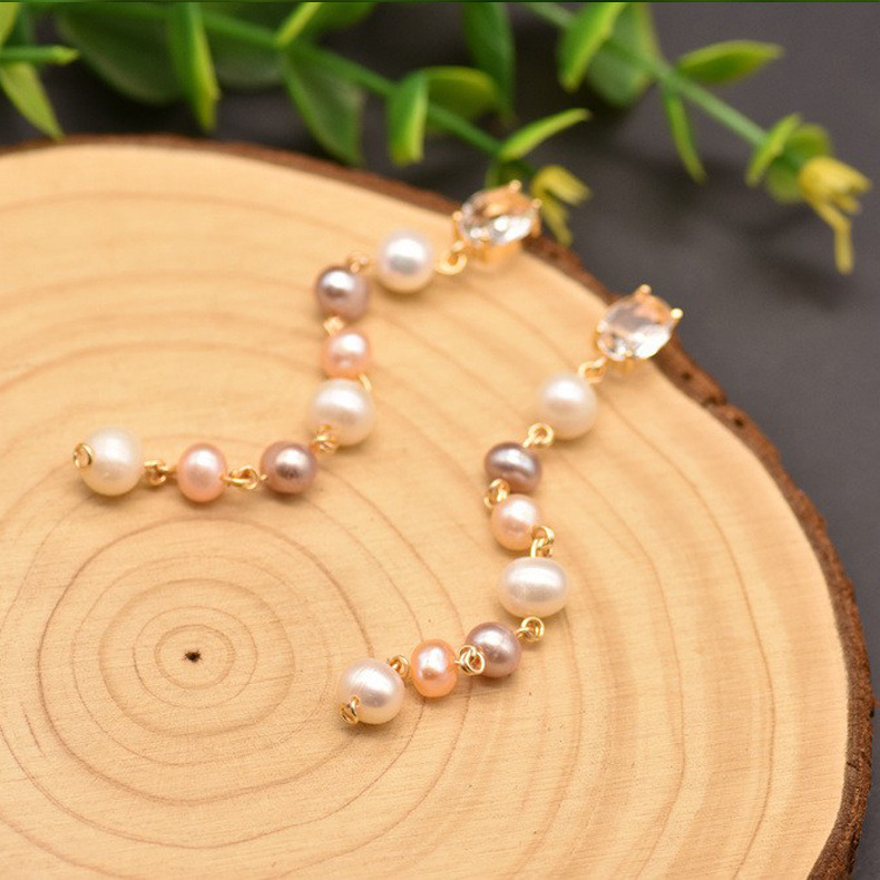 Daily Occasion Simple Style Tassel Pearl Beaded Plating Drop Earrings 1 Pair