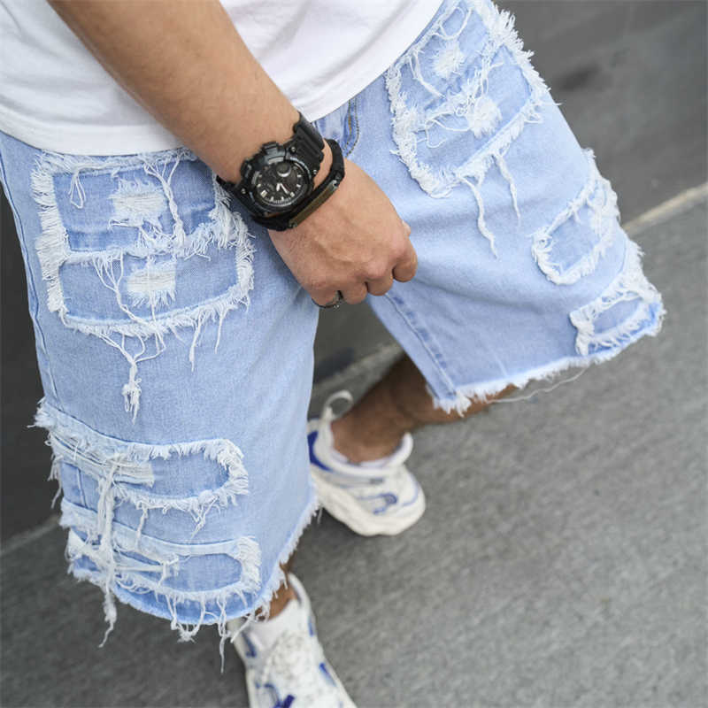 Herren Casual Shorts, Neue Jeans mit Löchern locker sitzend trendy, und Capris_voghion.com