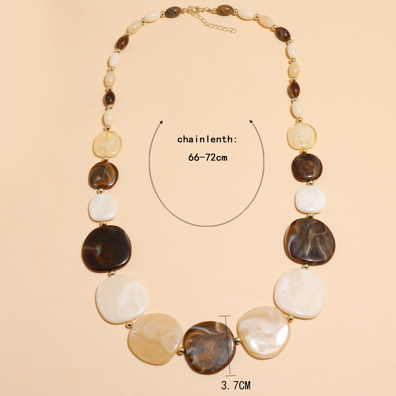 Fashion Round Resin Beaded Women's Necklace 1 Piece display picture 1