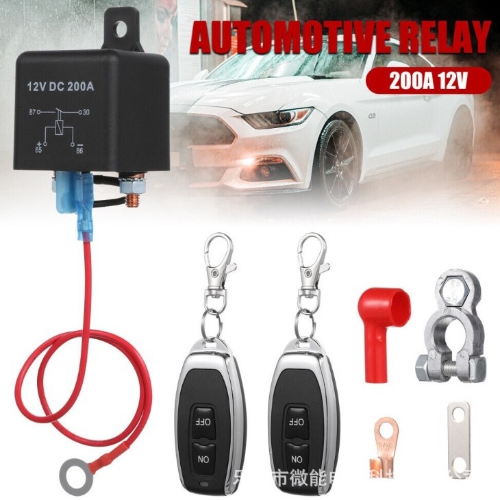 跨境商品12v汽车继电器24v200A远程双无线遥控断电开关电瓶隔离器