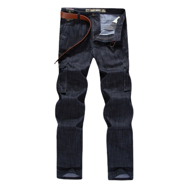 Productos genuinos Zhan di Ji Pu Four Seasons ropa de trabajo para hombre jeans rectos sueltos pantalones largos multibolsillos para hombres