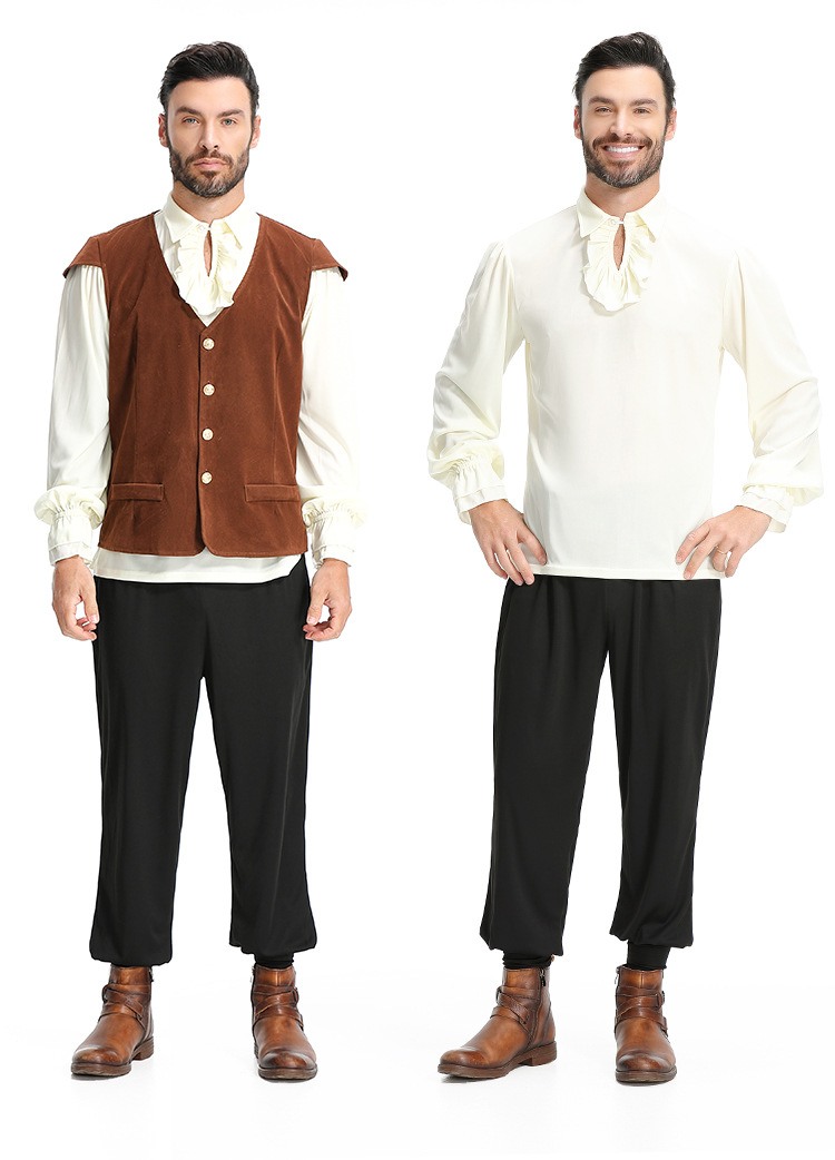 Halloween Renaissance Victorian Ruffle Medieval Pirate Knight Set_voghion.com