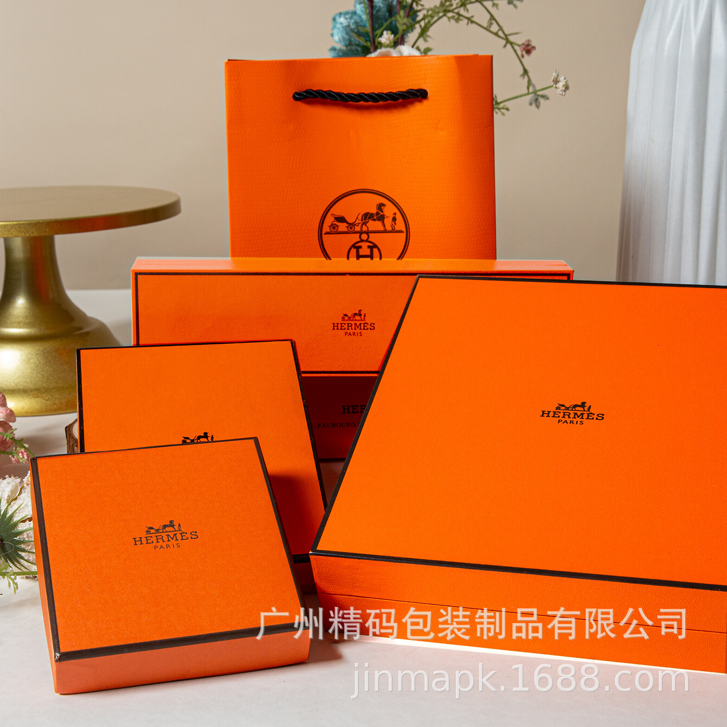 专注品质一比一欧美奢侈品专柜大牌珠宝首饰盒Herme*橙 全套包装