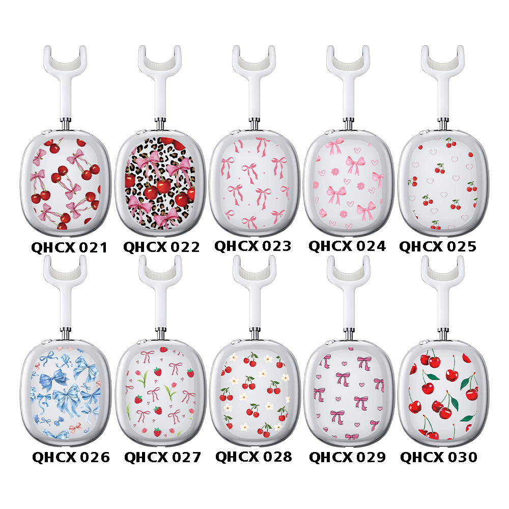 50g Weight iPhone Applicable Brands Headset Protective Sleeve Classification tpu Material Cherry, Bow Knot Pattern Cute Style Tpu Cherry Bow Knot Cute Headset Protective Sleeve Phone Accessories 无