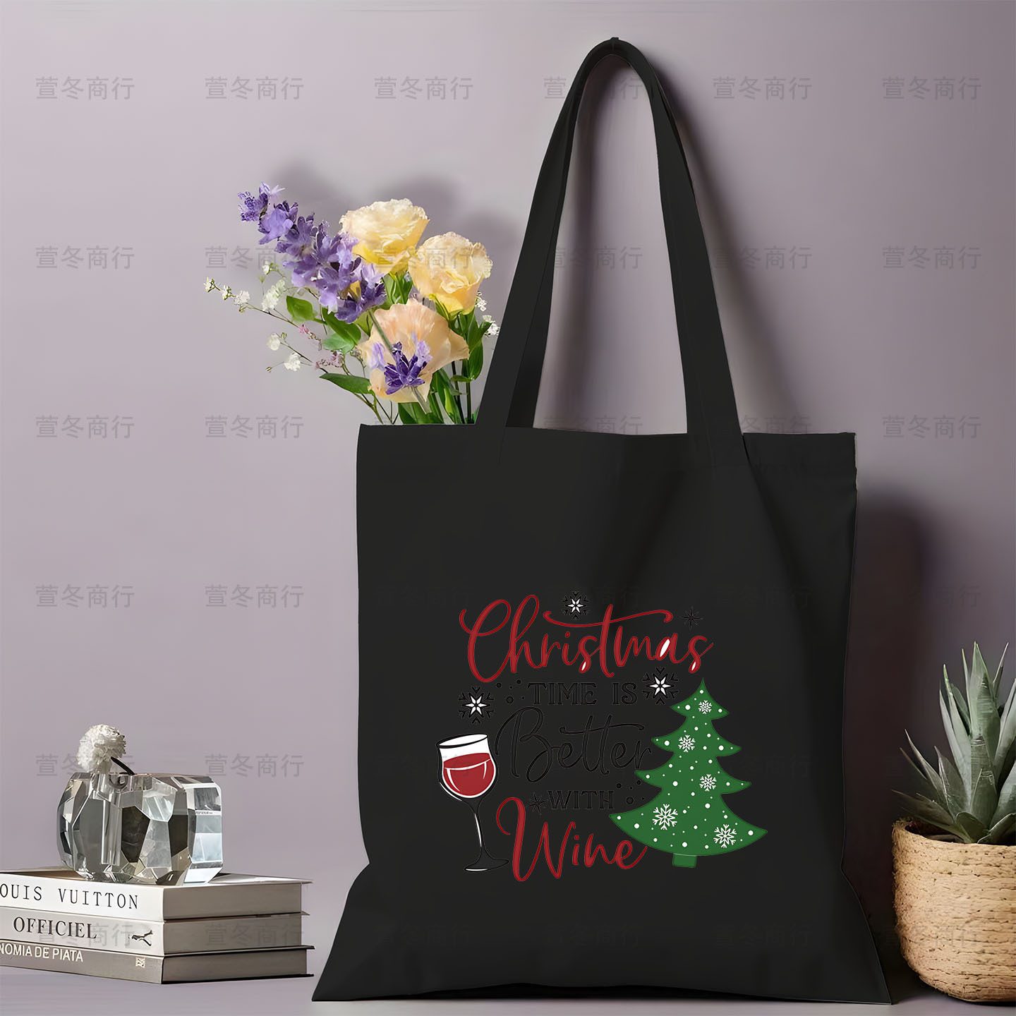 Bolsa de lona de Santa Claus de dibujos animados estudiantes bolsas de lona de mano de Navidad bolsas de hombro de gran capacidad ventas calientes transfronterizas