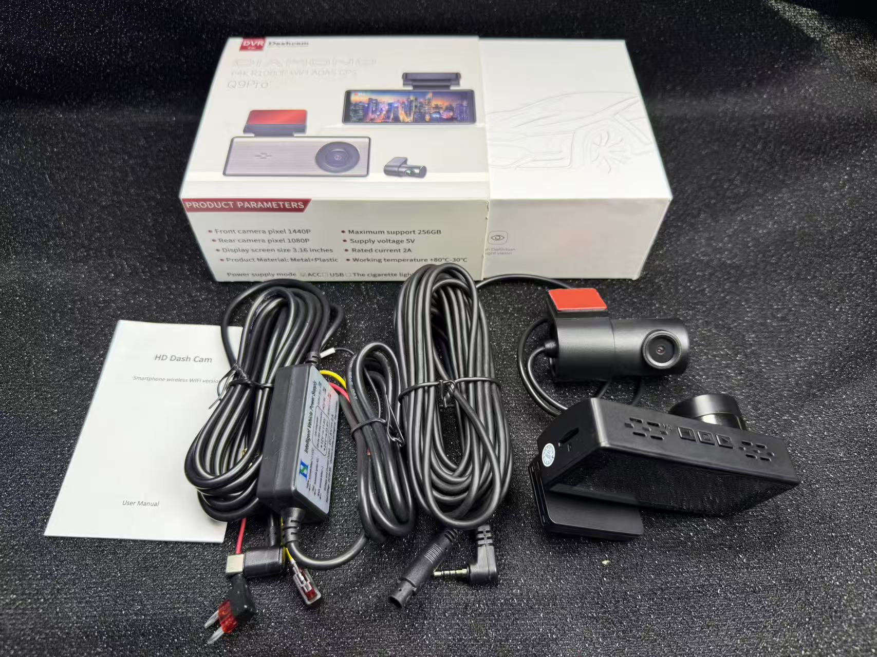 2026 New Model Q9 Amazon Cross-Border Exclusive High-Definition Recorder 4K WiFi Dual-Channel GPS Driving Assistant ADAS