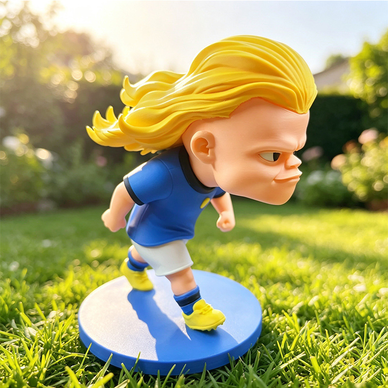 Haaland Messi Football Figure Desktop Decoration Toy Doll Model Cartoon Fan Collection Creative Ornament