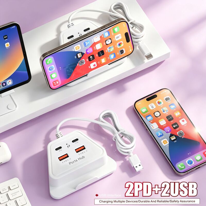 Multi-port USB charger for computers, 4-port type-c port, suitable for Apple and Android phones, docking station socket 3.1A Multi-port USB charger for computers, 4-port type-c port, suitable for Apple and Android phones, docking station socket 3.1A